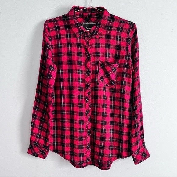 Rails Hunter Check Plaid Super Soft Button Up Red & Black Shirt S - Picture 1 of 13